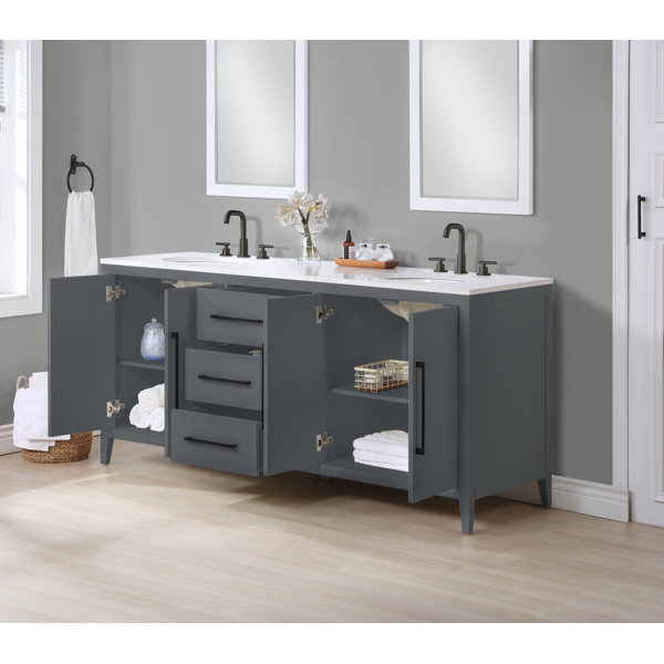 Mercury Row® Alsup 72'' Double Bathroom Vanity with Top & Reviews Wayfair
